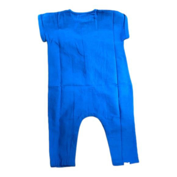 𝅺Dolman Sleeve Organic Cotton Romper, blue, size 18 months - Picture 2 of 7